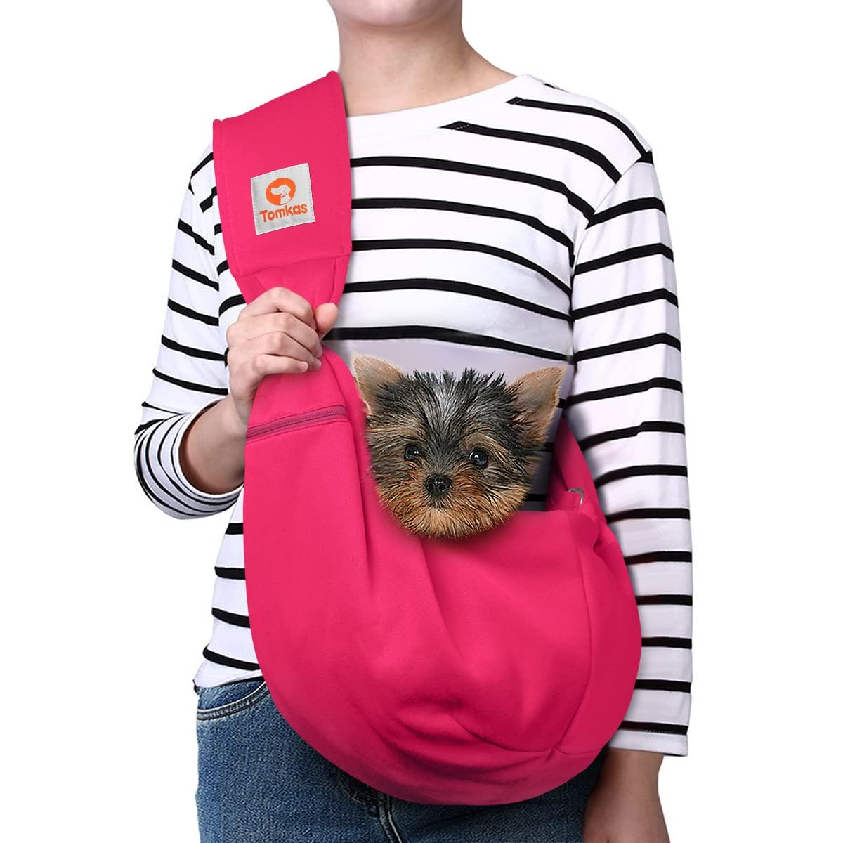 Photo 1 of ** BLACK**
TOMKAS Dog Sling Carrier for Small Dogs Puppy Carrier for Small Dogs (Rose red, Adjustable Strap for 3-10 lbs & Zipper Pocket)