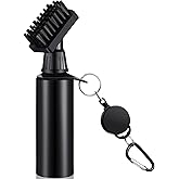 Meanplan Golf Clubs Cleaning Water Brush, Retractable Aluminum Climbing Hook Golf Club Groove Cleaner, Nylon Brush Head and Squeeze Water Bottle Holds 4 Ounces