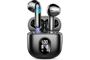 Wireless Earbuds, Bluetooth 5.4 Headphones with LED Power Display, Bass Stereo