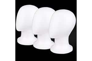 COOKOO 3 PCS Faceless Foam Mannequin Head Wigs Holder Styrofoam Wig Head Stand Wigs Foam Heads for Style, Model Hats ,Display Hair, and Hairpieces, Mask ,Home, Salon and Travel (3 Pieces)