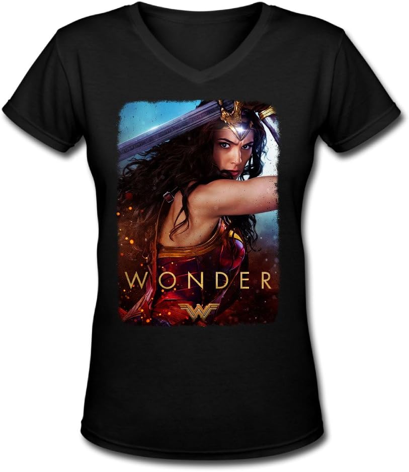 Wonder Woman Gal Gadot Wonder Movie Poster V Neck T-Shirt Womens