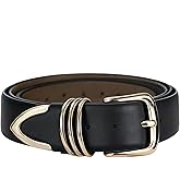 Bestac Women's Leather Belt with Gold Buckle - Stylish & Elegant Waist Belt, Perfect for Jeans, Dresses & Casual Outfits