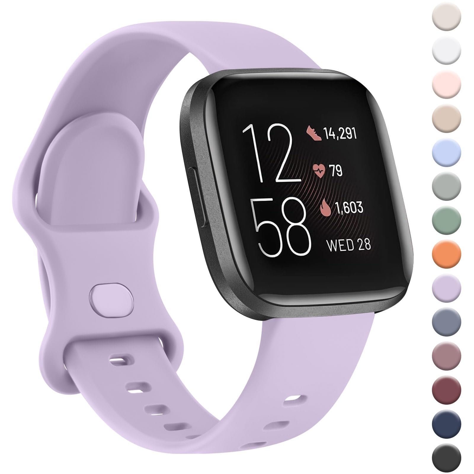 Zoye Strap Compatible with Fitbit Sense 2/Fitbit Sense Strap,Fitbit Versa 4/Versa 3 Straps Women Men,Soft Silicone Replacement Strap for Fitbit Sense 2/Versa 4/Versa 3 (Violet)