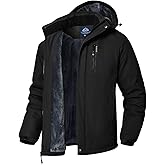 Rdruko Men's Ski Snow Jacket Waterproof Winter Insulated Fleece Hooded Outdoor Mountain Coat