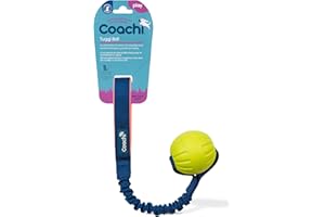 COMPANY OF ANIMALS Coachi Tuggi Ball - Interactive Dog Toy for Tug of War & Play. Strong & Comfortable, Stretchy Bungee Handle, Reward Training, Interrupting Biting & Chewing. Ideal for Agility and Suitable for Puppies