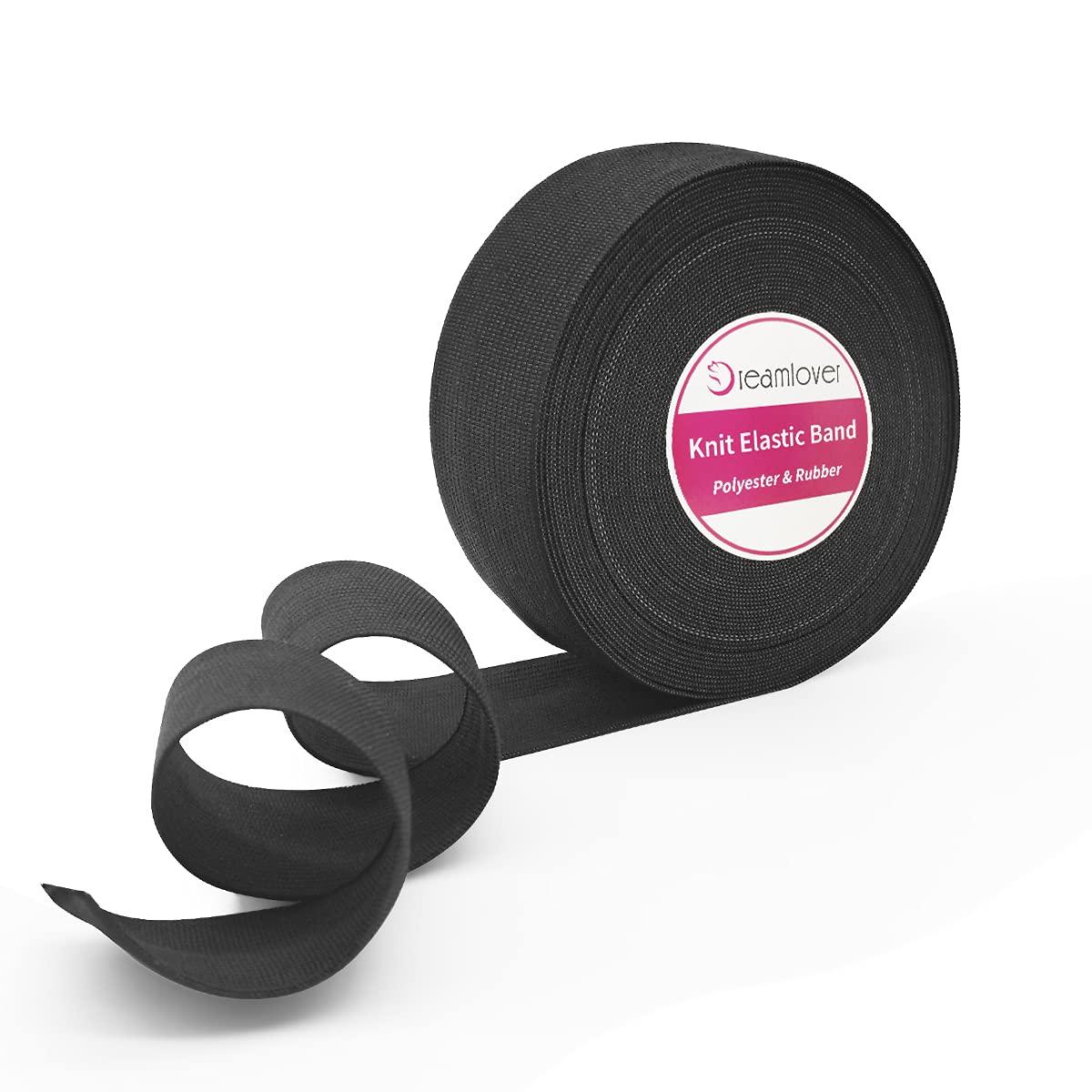 Dreamlover Black Elastic, Wide Elastic for Sewing, 38mm x 11m