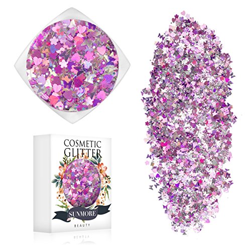 Purple Fairy - Iridescent Cosmetic Glitter, Chunky Glitter Festival,Shining Makeup Glitter for Beauty Makeup Face Body Hair Nails - Thumbnail 6