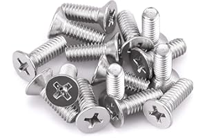 EASTLO #8-32 x 1/2" Flat Countersunk Head Machine Screws, Phillips Drive, 304 Stainless Steel 18-8, Full Thread, Coarse Thread UNC, 50 PCS