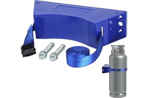 LrqzHsyl Propane Tank Holder Propane Tank Mount Gas Cylinder Holder Durable ABS Gas Cylinder with Screws and Safety Chain Supported 4"-12",Supported 59inch ,for Cylinder Pack of 1 (Blue)