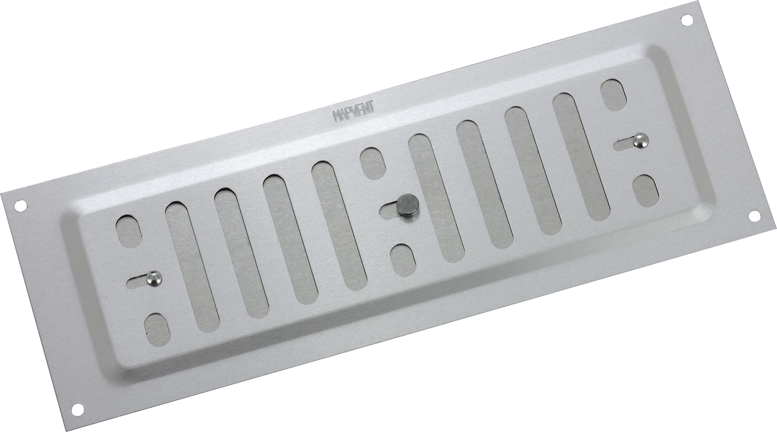 MAP Aluminium Adjustable Air Vent 9” x 3”, Single Brick Hit & Miss Grille Cover (228mm x 76mm), SAA (Silver)