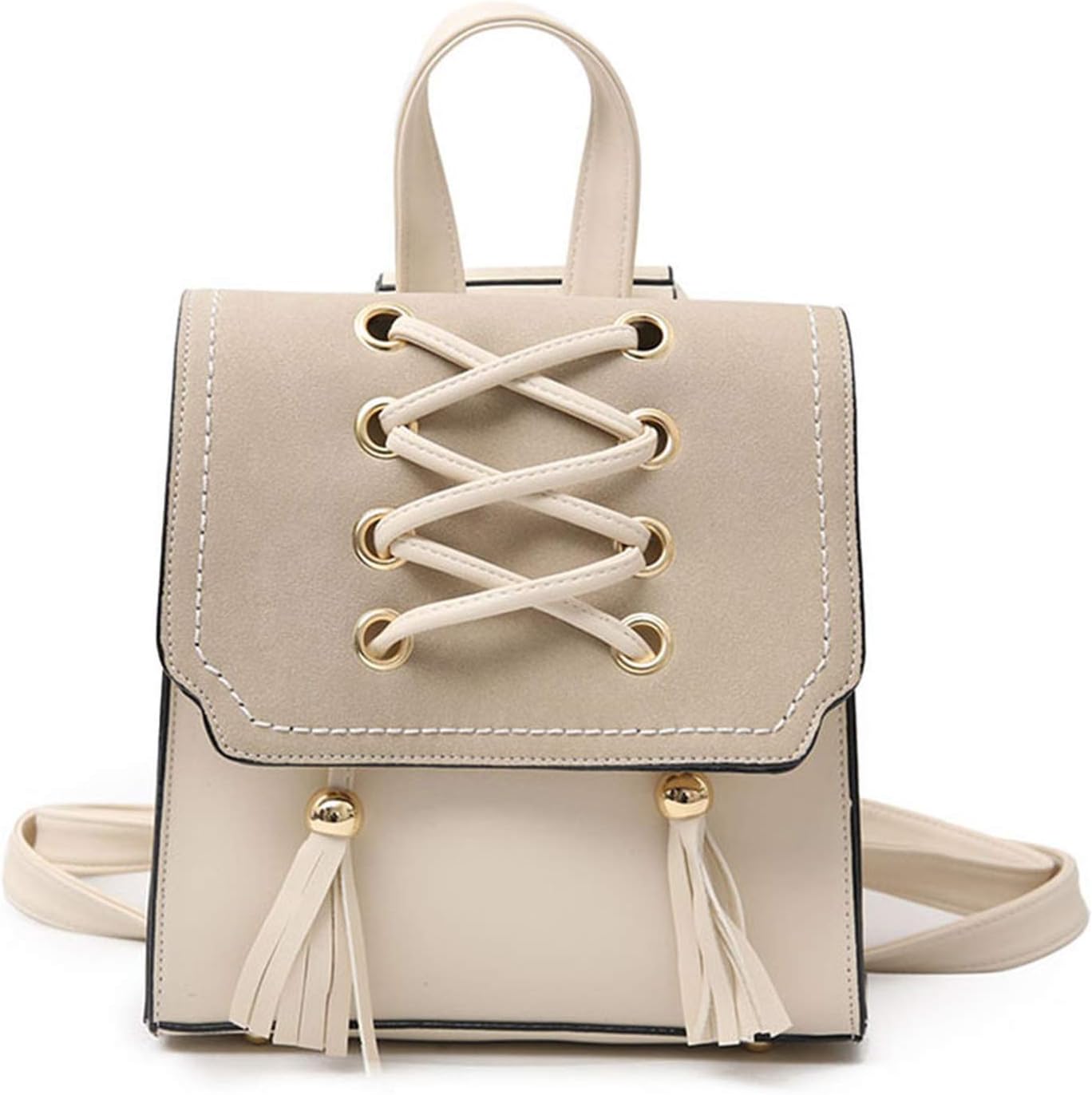 Christmas gifts PU Leather Tassel Vintage Backpack Women's Retro Backpack Teenager School Bags Travel Book Bags
