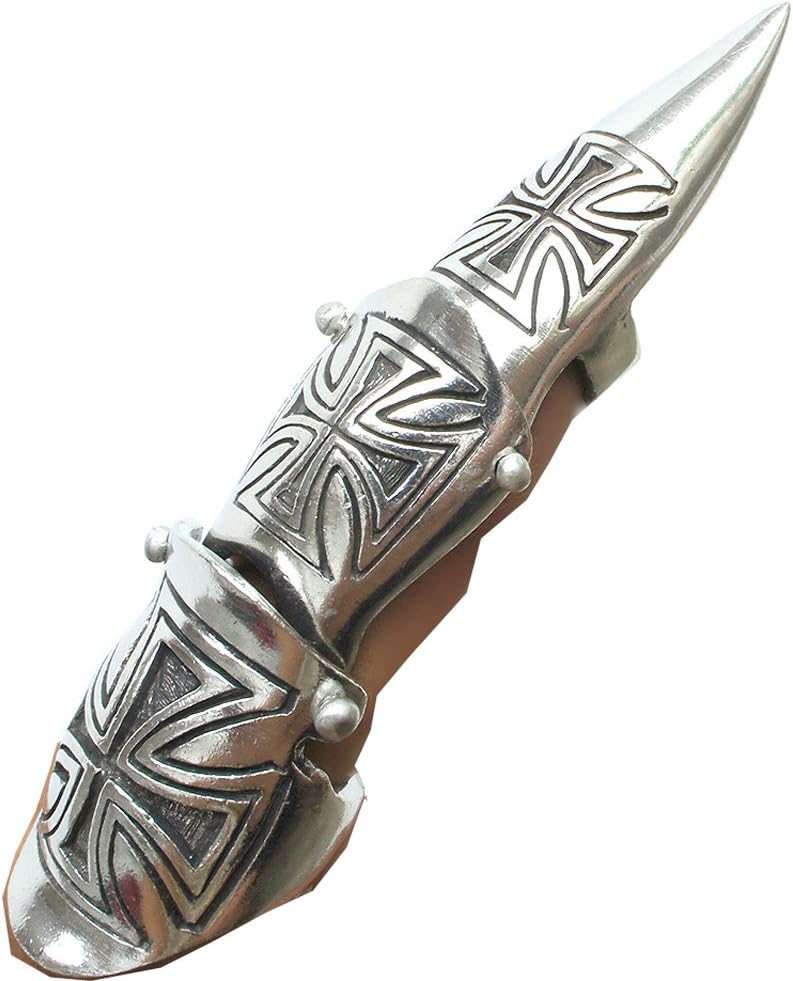OhDeal4U Full Finger Armor Ring Silver Pewter Metal Punk Gothic Various Styles