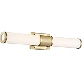 Nuvo 62/1602 Caper LED Vanity Brushed Brass with Frosted Lens, Gold
