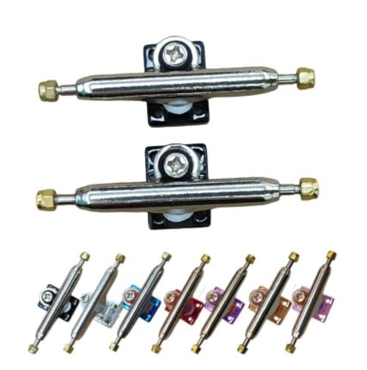 LEEFAI G3 Pro Fingerboard Trucks with Inverted Kingpin and Single Axles and Pivot Cups (Black 34mm)