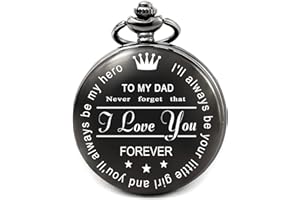 levonta Dad Gifts for Birthday Christmas Fathers Day, Best Daddy Wedding Gift Ideas, to My dad Pocket Watch (PW-Hero-DAD-Roman)