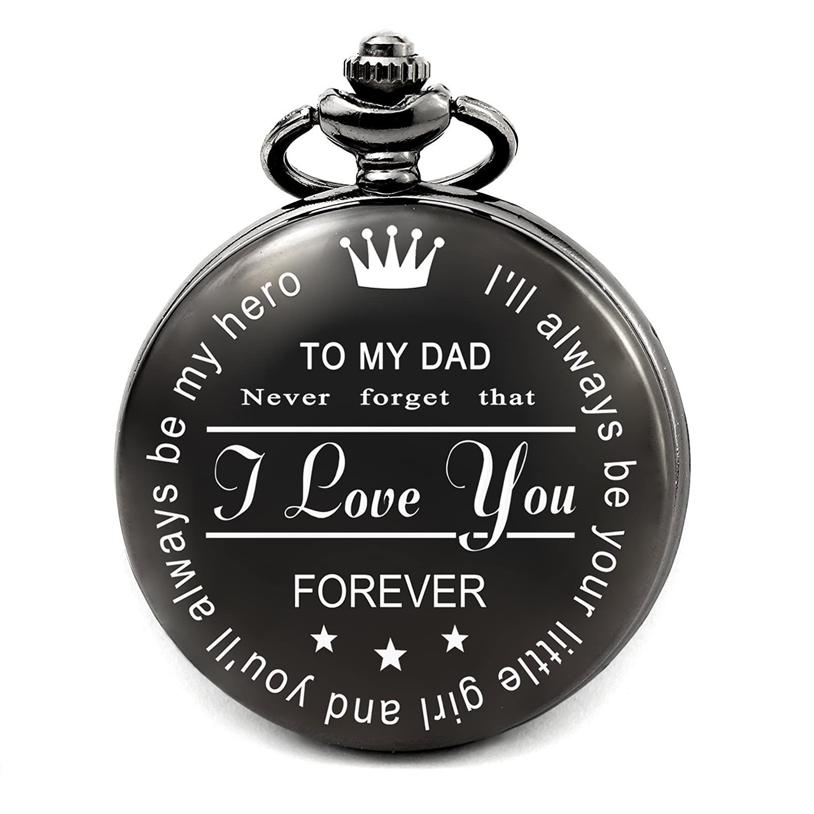 levonta Dad Gifts for Birthday Christmas Fathers Day, Best Daddy Wedding Gift Ideas, to My dad Pocket Watch (PW-Hero-DAD-Roman), Dad Gift from Daughter (Roman Style)
