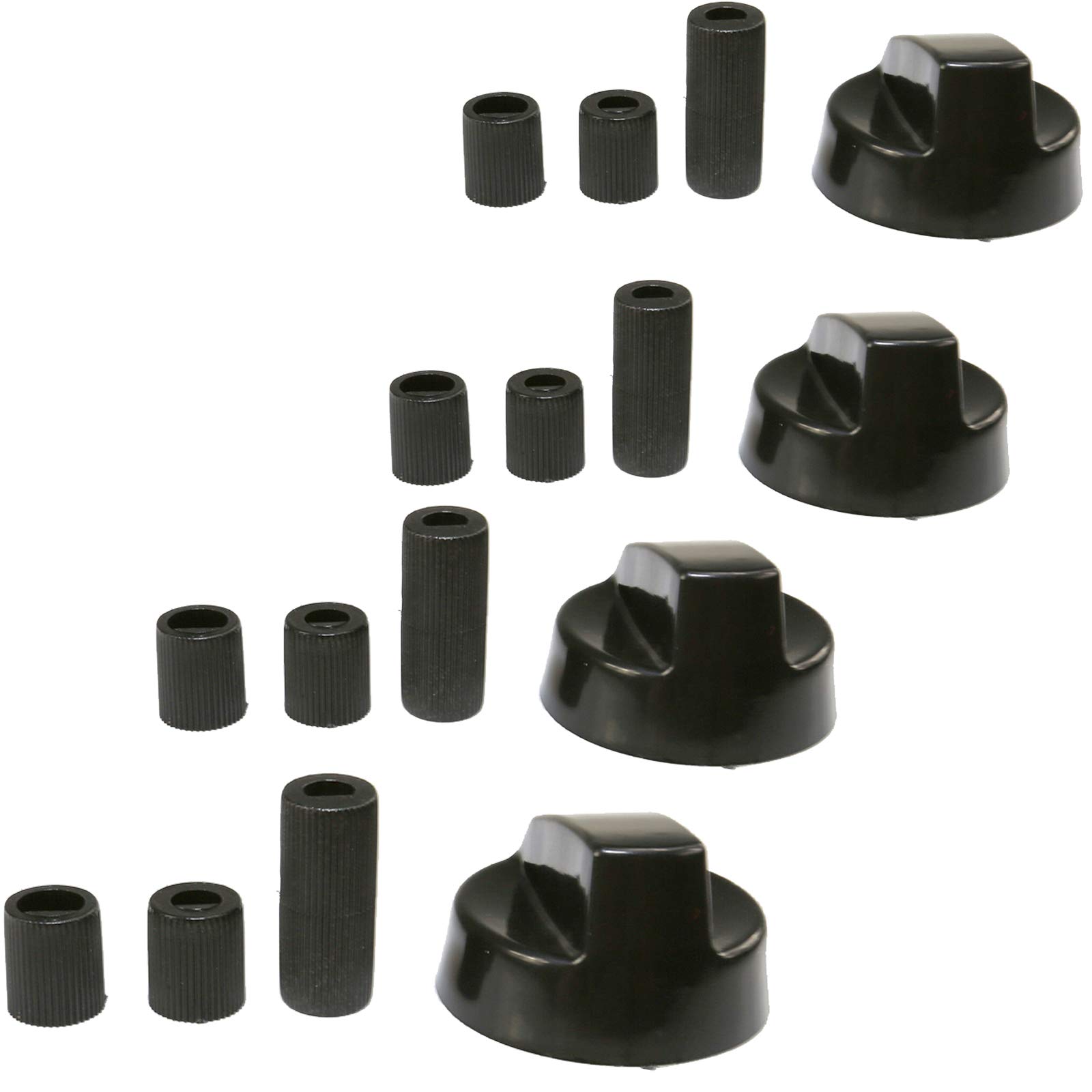 First4Spares Universal Black Control Knobs for Ovens/Cookers and Hobs, Pack of 4