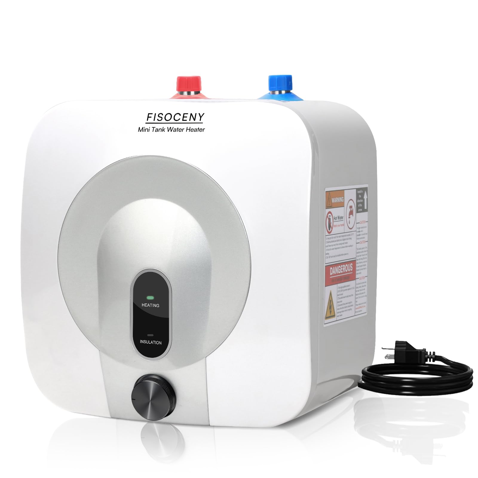 Photo 1 of 2.5 Gallon Mini Tank Water Heater Under Sink Hot Water 1500W 110V 120V Water Heaters for RV Kitchen RV 1/2”NPT Stainless Steel Hose 3-way Fitting Grey