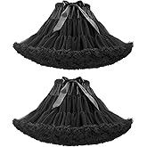 *daisysboutique* Women's High Wasit Petticoat Skirts Mesh Tulle Underskirt Ballet Tutu Crinoline Elastic Fluffy Rockabilly
