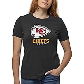 Team Fan Apparel Women's NFL Ultimate Fan Logo Short Sleeve T-Shirt - 100% Cotton - Officially Licensed - Tagless Tee (Kansas City Chiefs - Black, Small)