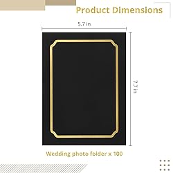 100 Pcs Photo Folders for 4x6 or 5x7 Pictures Black