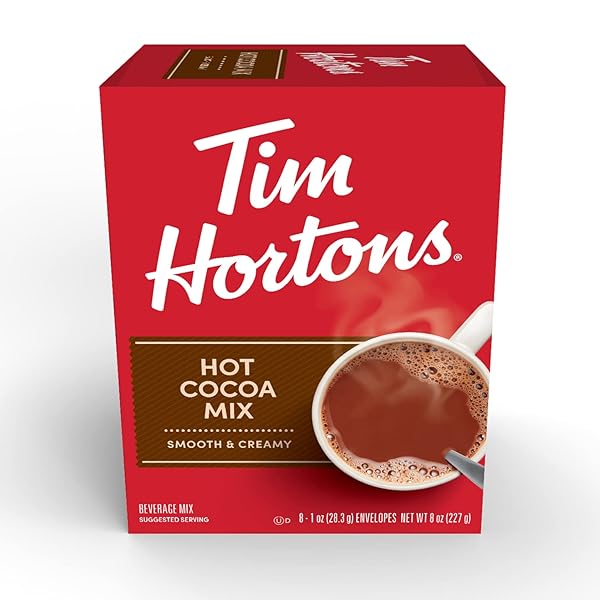 TIM HORTONS HOT COCOA MIX PACKETS, SMOOTH & CREAMY, 8 COUNT