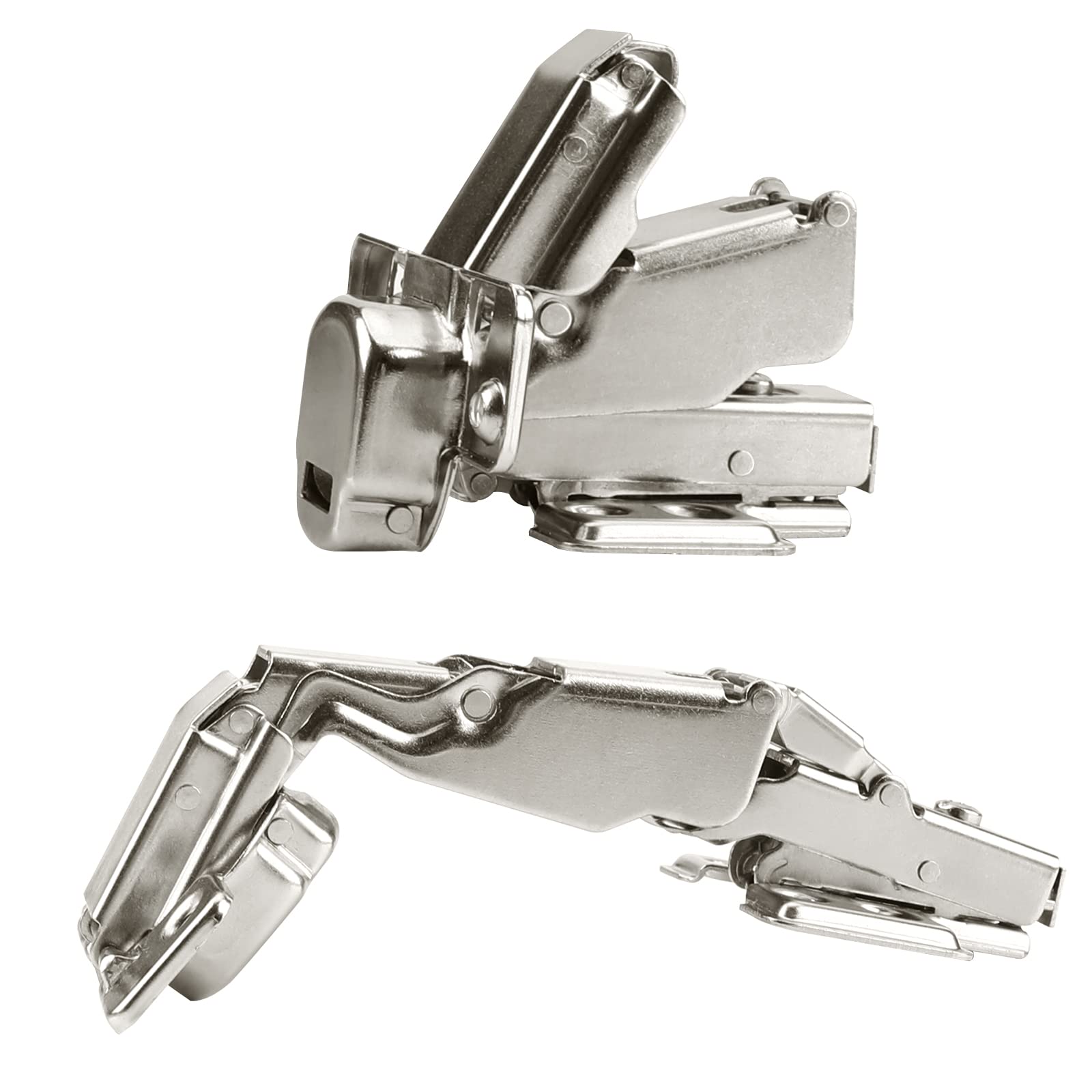 Bartuda Cabinet Hinges, 1 Pair 175 Degree, Soft Close, Nickel-Plated Steel, Adjustable, 3D Adjustment, Full Overlay