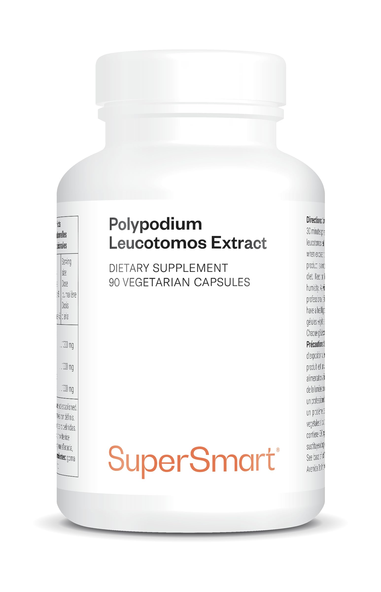 Supersmart - Polypodium Leucotomos Extract - Natural Skin Care & Protection - Anti Aging & Powerful Antioxidant Supplement | Non-GMO & Gluten Free - 90 Vegetarian Capsules