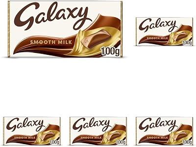 Galaxy Smooth Milk Chocolate Bar 100g Pack of 5 Gift Sharing Bar