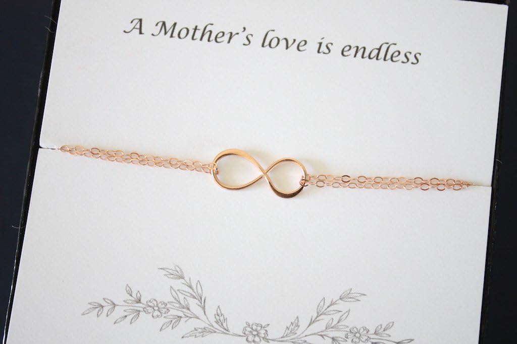 Rose Gold Mother Infinity Bracelet Gift