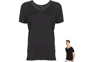 LALADEFIEE Men’S Sweat Proof T-Shirt with Breathable Underarm Pads, Black Short Sleeve Undershirt for Sports