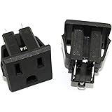 RuiLing 2PCS Black US Type Industrial Plug AC 125V 15A Panel Mount Outlet Power Socket