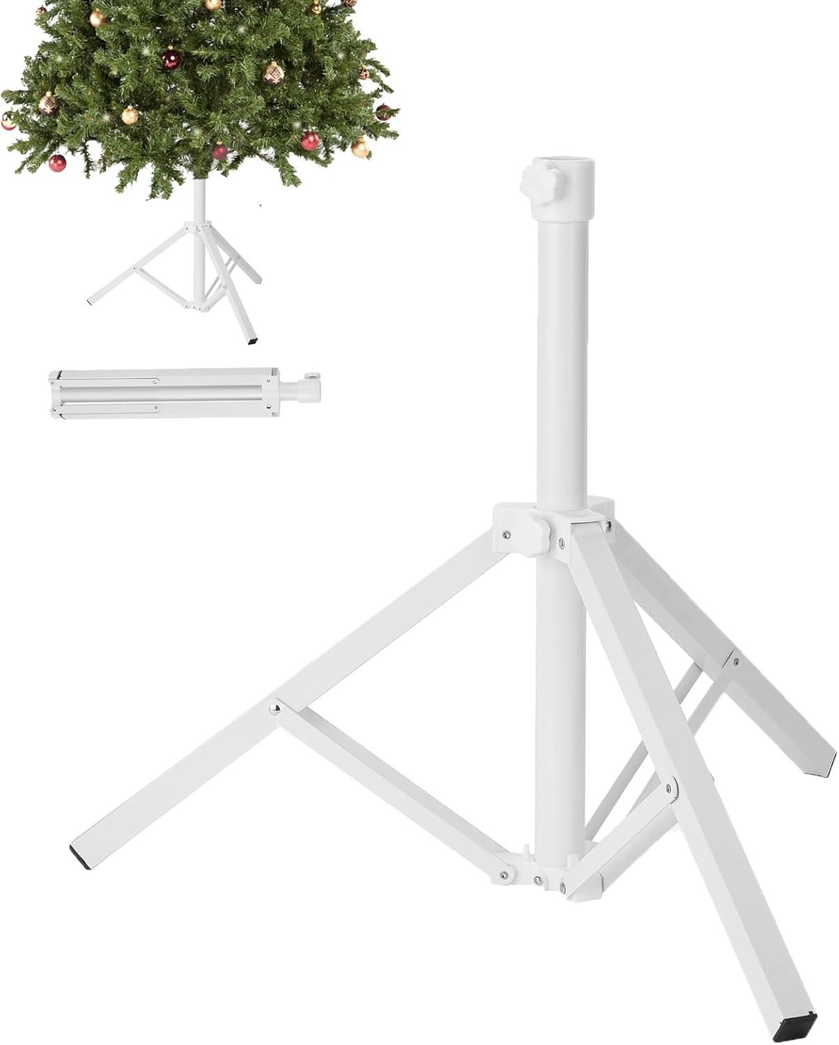 Tree Stands - gaildon Christmas Tree Stand, Heavy Duty Xmas Tree Stand Metal Base for Artificial Trees 2-7.5 FT, Fit to 1.4 Inch and Less Diameter Pole, White