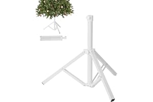 gaildon Christmas Tree Stand, Heavy Duty Xmas Tree Stand Metal Base for Artificial Trees 2-7.5 FT, Fit to 1.4 Inch and Less Diameter Pole, White