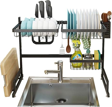 Amazon シンク上 食器 水切りラック 水切りかご シンク上水切りラック 台所用品ホルダ 食器 水切りかご ステンレス製 大容量 幅 65cm 水切りラック オンライン通販