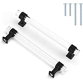 Mengico 10 Pack Acrylic Cabinet Pulls 5 Inch Hole Center Kichen Cabinet Handles Black Matte Lucite Drawer Pulls Morden T Bar Pull Handle