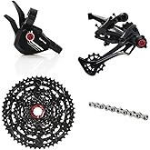Box Two Prime 9 Multi Shift Non E-Bike, Single Shift E-Bike Cycling Groupset 9 Speed 1x Drivetrain Shifter, Rear Derailleur, Freehub Bike Cassette, Chain | Box Components