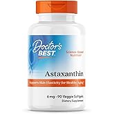 Doctors BEST Astaxanthin with AstaReal, Supports Skin Elasticity for Healthy Aging, Non-GMO, Gluten Free, Soy Free, Vegan 90 Veggie Softgels
