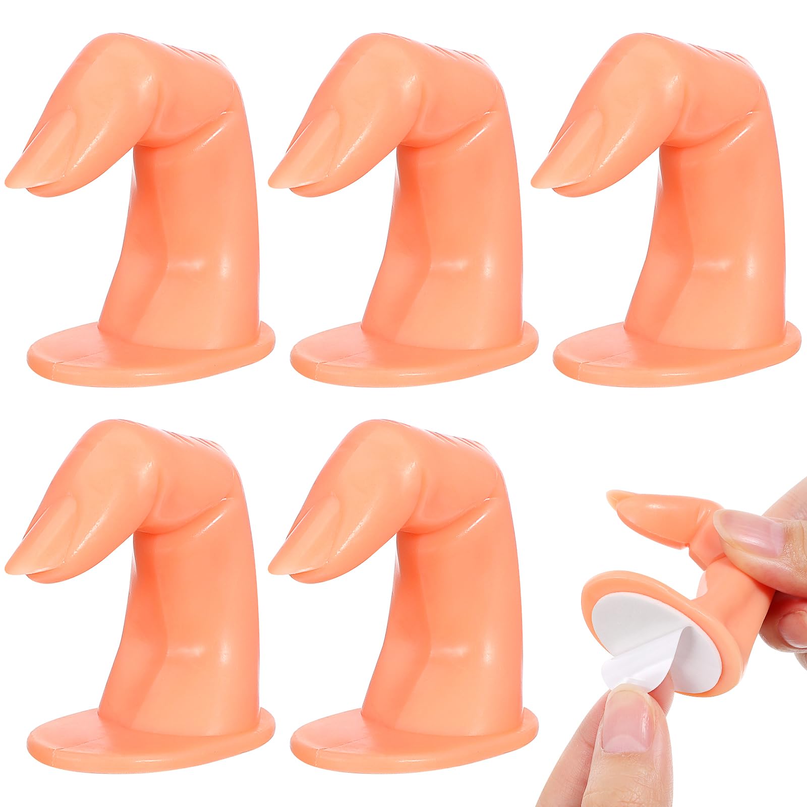 minkissy Practice False Finger Models with Nail Tips for Manicure Nail Art Training Portable Set of 5 for Acrylic Gel Beginners and Salon Use