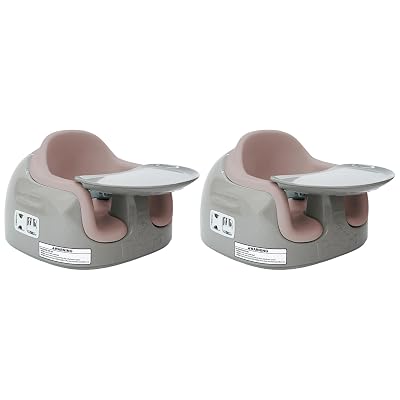 Bumbo 2 Pack 3-in-1 Multi-Seat for 6 to 36 Months, Travel Baby Feeding & Play Floor Seat, All-in-One Portable Booster with Tray & Toddler High Chair, Breige/Sonoran Rose (2 Pack)