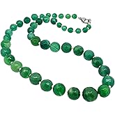 VN Jewelry Women's Handmade Natural Gemstone Beaded Necklace, Statement Beaded Necklace for Women Girls - Gift Boxed Ideal Gift for Her