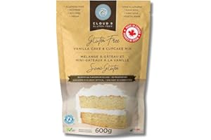 Cloud 9 Gluten Free Vanilla Cake Mix, 600g, Made in Canada, Cupcake Mix, Easy to Bake, Perfect for Gluten Free Cakes and Dess