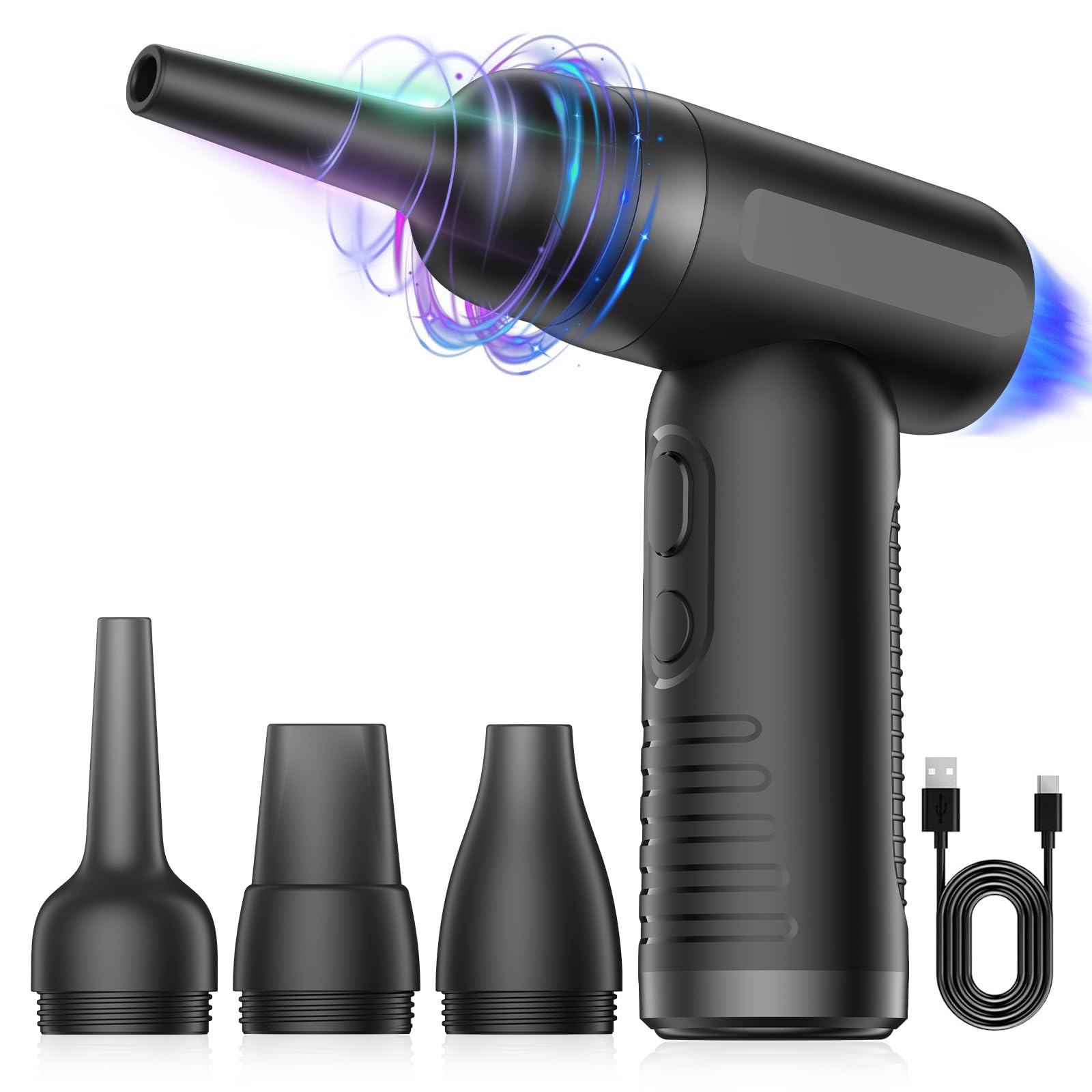 Charmarni Electric Duster - 4 Gear Adjustable 100000RPM, Cordless Air Blower for Laptop, Keyboard, Electronics