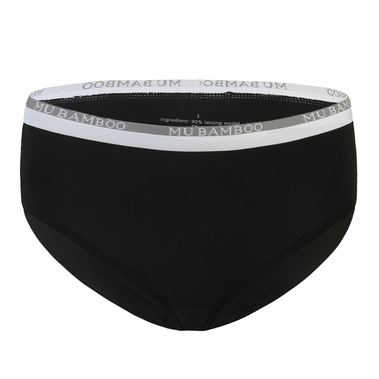 MU BAMBOO Women\'s Underwear Bikini Panties Soft Sexy Cotton Hipster Panty Briefs Black XL