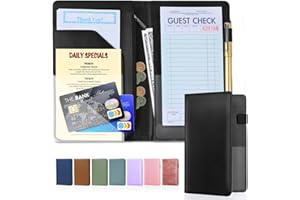 LINTRU Server Book, Reinforced & Durable Server Books for Waitress, Polished & Professional Waitress Book, Organized & Functional Serving Book, Waitress Accessories for Restaurants, Cafes, and Bars