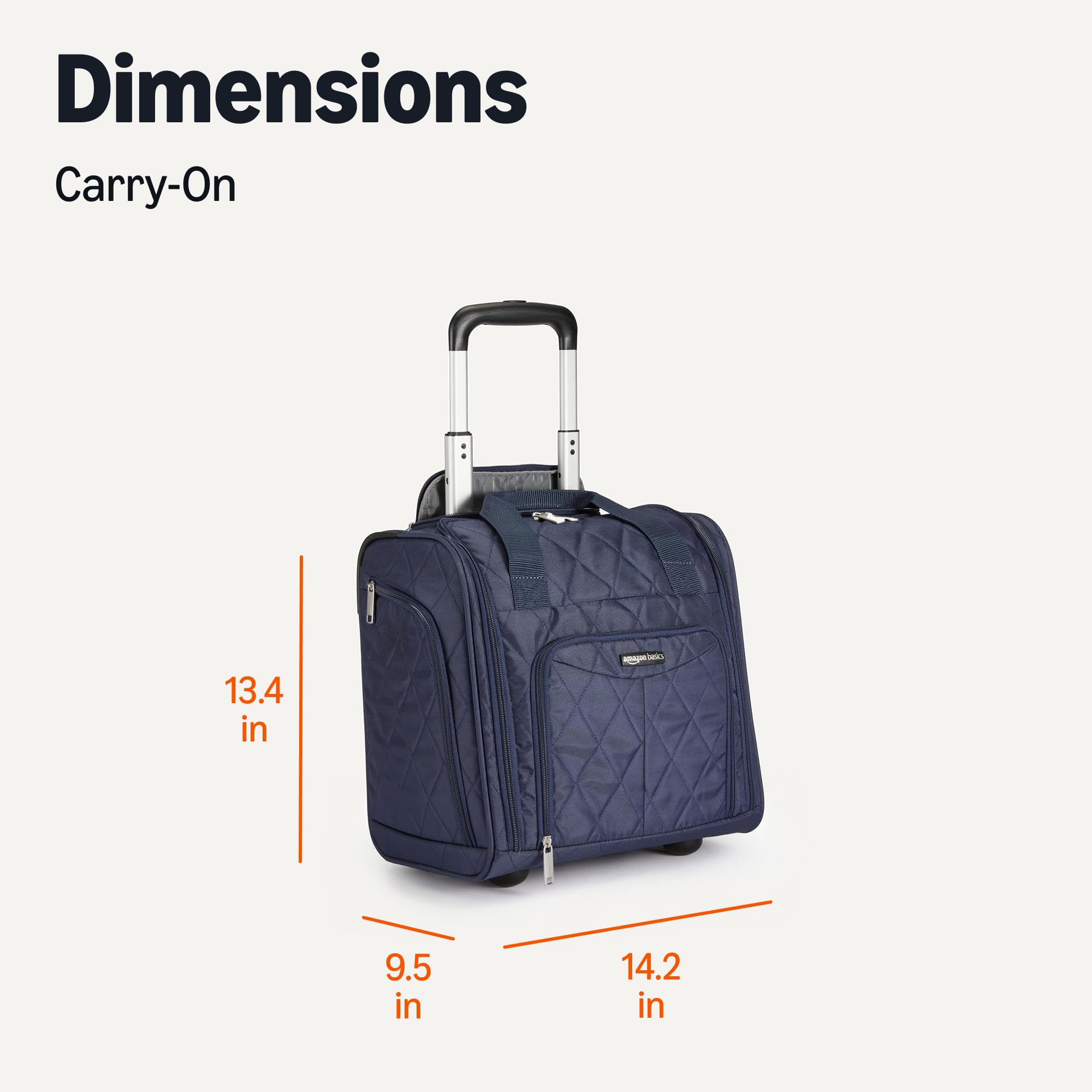 Amazon Basics Underseat Carry On Luggage with Wheels - 14
