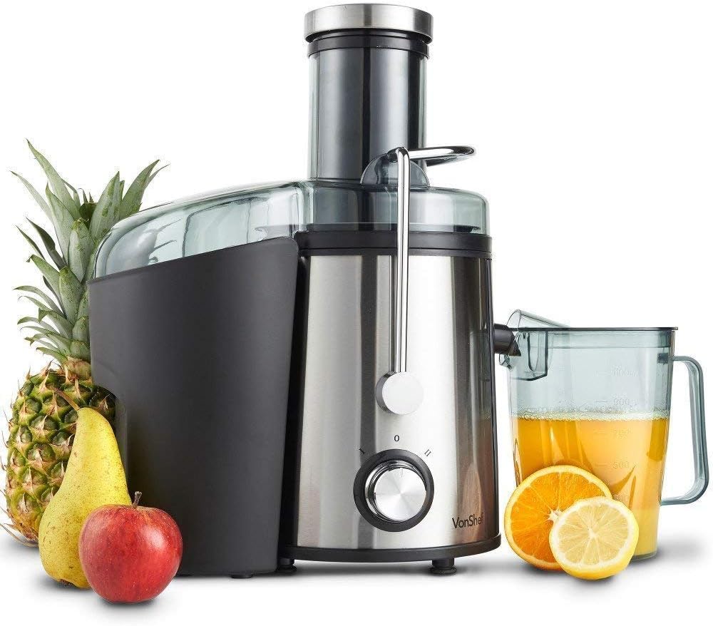 Chhel Wide Mouth Fruit Centrifugal Juicer 600 Watts Juice Extractor with Multiple Settings, Stainless Steel