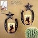 Metal Horseshoe & Cowboy Wall Candles - Set Of 2, Brown