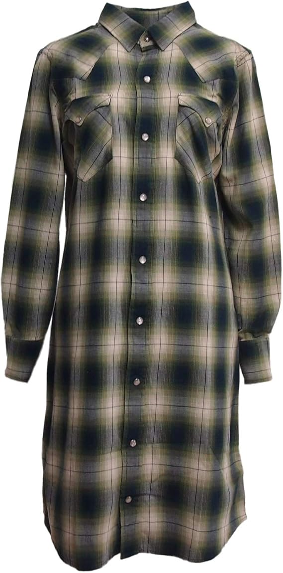 Amazon ラルフローレン Rrl Ralph Lauren ダブルアールエル レディース バッファロー チェック ウエスタン シャツ ワンピース 2 Green 並行輸入品 ワンピース チュニック 通販