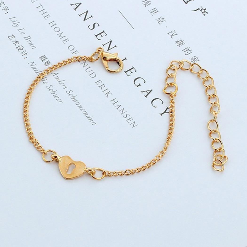 Jingjing1 Anklet Bracelets 6 Pcs Set Adjustable Fashion Heart Love Foot Chain